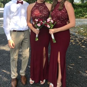 Maroon Bridesmaid Dress